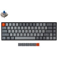 Keychron K6-O2, toetsenbord Grijs/grijs, US lay-out, Gateron Blue, white leds, 65%, ABS, Bluetooth 5.1