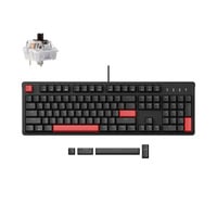 Lemokey X3-H3, toetsenbord Zwart, US lay-out, Keychron Mechanical Brown, Rode leds, Double-shot ABS, hot swap