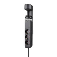 Neomounts DS22-840BL6 Bureaucontactdoos met klem en USB-C en USB-A poorten - Quick-charge 3-voudige stekkerdoos met usb Zwart, 3x stekker, 2x USB-C, 1x USB-A