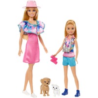 Mattel Barbie met Stacie, poppenset van twee zusjes met 2 hondjes