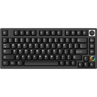 HelloGanss HS75T Black RGB mechanisch toetsenbord Zwart, US lay-out (QWERTY), Cherry MX Brown, 75%, RGB leds, PBT Doubleshot keycaps, hot swap, 2,4 GHz | Bluetooth | USB-C