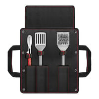 Kamado Joe Krafted stalen grillgereedschap accessoire set grillbestek 3-delig, Inclusief canvas draagtas