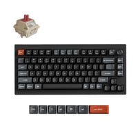 Keychron V1 Ultra 8K Wireless Custom Mechanical Keyboard, toetsenbord Zwart, US lay-out, Keychron Silk POM Red, Keychron Silk POM Red, 75%, RGB, Hot swap, 2.4 GHz / Bluetooth 5.3 / USB-C