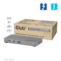Club 3D 5-1 Thunderbolt 5 Hub Triple video dockingstation Grijs