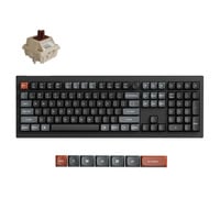 Keychron V6 Ultra 8K Wireless Custom Mechanical Keyboard, toetsenbord Zwart, US lay-out, Keychron Silk POM Brown, Keychron Silk POM Brown, 100%, RGB, Hot swap, 2.4 GHz / Bluetooth 5.3 / USB-C