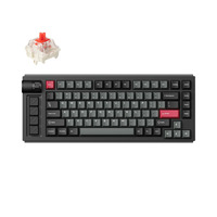 Lemokey L1-M1, toetsenbord Zwart, US lay-out, Gateron Jupiter Red, 75%, RGB leds, Double-shot PBT, hot swap, 2.4 / Bluetooth / USB-C, Knob