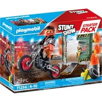 PLAYMOBIL Stuntshow - Starterpack Stuntshow motor met vuurmuur Constructiespeelgoed 71256