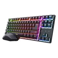 Trust GXT 832 Thado Draadloze set, desktopset Zwart, US lay-out, 80% (TKL), RGB, 800 - 6.400 dpi