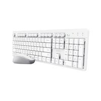 Trust Ody II Draadloos Toetsenbord en Muis Set desktopset Wit, US lay-out (QWERTY), 100%, Stille Toetsen