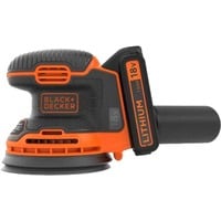 BLACK+DECKER BDCROS18 18V accu excentrische schuurmachine Zwart/oranje, Opbergtas, oplader en accu inbegrepen