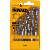 DEWALT 10-delige HSS-G DIN 338 Metaalboorcassette boorset