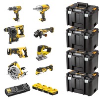 DEWALT DCK865P4T-QW Accu Combopack, 18Volt klopboorschroevendraaier Geel/zwart, Incl. 8 Accu Machines, 4x Li-Ionen XR Accu (5,0Ah)