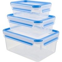 Emsa Clip & Close Vershouddozen-set doos Transparant/blauw, 3 stuks