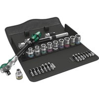 Wera 8100 SC 6 Zyklop Speed-ratelset, 1/2"-aandrijving gereedschapsset Zwart/groen, 28-delig