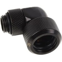 Alphacool Eiszapfen 16 mm HardTube compressiefitting 90° draaibaar G1/4" verbinding Zwart, Gekarteld, diep zwart