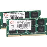G.Skill 8 GB DDR3-1333 Kit laptopgeheugen F3-10666CL9D-8GBSQ, Lite retail