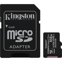 Kingston Canvas Select Plus microSD Card 512 GB geheugenkaart Zwart, SDCS2/512GB, Class 10 UHS-I A1, Incl. Adapter