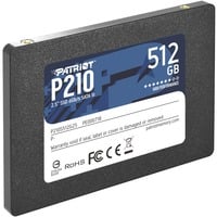 Patriot P210, 512 GB SSD Zwart, P210S512G25, SATA III