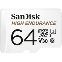 SanDisk High Endurance microSDXC 64 GB geheugenkaart Wit, Class 10, V3, U3, Incl. adapter