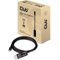 Club 3D USB-C > DisplayPort 1.4  adapter Zwart, 1,8 meter