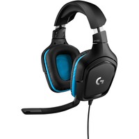 Logitech G432 7.1 Surround Sound Wired  over-ear gaming headset Zwart/blauw, Pc, PlayStation 4, PlayStation 5, Xbox One, Xbox Series X|S, Nintendo Switch