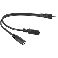 goobay 3,5 mm naar 2x 3,5 mm Stereo adapterkabel  Zwart