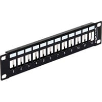 DeLOCK 10" Keystone Patch Panel 12 Port metal black patchpaneel Zwart, 43326