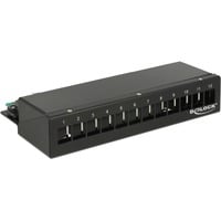 DeLOCK Keystone Desktop Patch Panel 12 Port patchpaneel Zwart, 43339