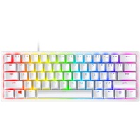 Razer Huntsman Mini Mercury RGB gaming toetsenbord Wit, US lay-out (QWERTY), Razer Clicky Optical (Purple), 60%, RGB leds