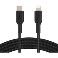 Belkin BOOSTCHARGE gevlochten USB-C naar Lightning kabel Zwart, 1 meter