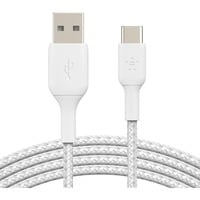 Belkin BOOSTCHARGE gevlochten USB-C naar USB-A-kabel Wit, 1 meter