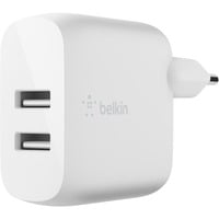 Belkin Boost Charge 2-poorts USB-A wandlader Wit, 24W