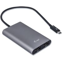 i-tec Thunderbolt 3 naar 2x DisplayPort adapter Zwart