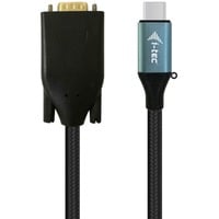 i-tec USB-C naar VGA 1080p / 60 Hz adapter Zwart, 1,5 meter