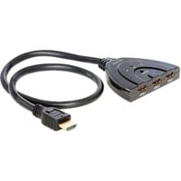 DeLOCK 3x HDMI naar 1x HDMI switch Zwart, 60 centimeter