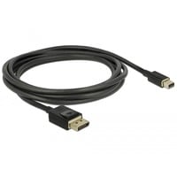DeLOCK Mini DisplayPort > DisplayPort kabel Zwart, 2 meter, 8K 60 Hz