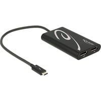 DeLOCK Thunderbolt 3 > 2x DisplayPort adapter Zwart, 0,27 meter