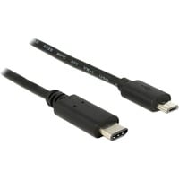 DeLOCK USB-C 2.0 naar USB Micro-B kabel Zwart, 1 meter