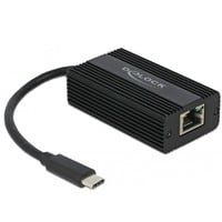 DeLOCK USB-C male > 2.5 Gigabit LAN adapter Zwart, 0,135 meter