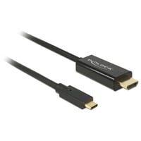 DeLOCK USB-C naar HDMI kabel Zwart, 2 meter, 4K 30 Hz, DP Alt Mode