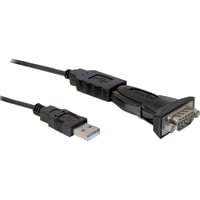 DeLOCK USB > Serieel adapter Zwart, 0,8 meter