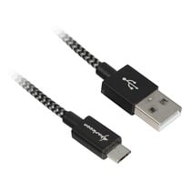 Sharkoon USB 2.0 kabel, USB-A > micro-USB B Zwart/grijs, 0,5 meter