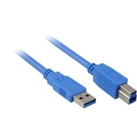 Sharkoon Kabel, USB-A > USB-B Blauw, meter