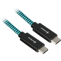 Sharkoon USB 3.2 kabel, USB-C > USB-C Zwart/lichtblauw, 0,5 meter