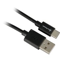 Sharkoon USB-A 2.0 - USB-C kabel Zwart, 1 meter