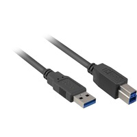 Sharkoon USB-A 3.0 > USB-B kabel Zwart, 1 meter
