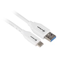 Sharkoon USB-A 3.2 Gen 2 naar USB-C kabel Wit, 1 meter