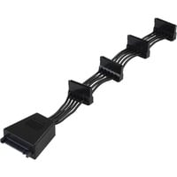 SilverStone Adapter 15-Pin SATA > 4x 15-Pin SATA splitterkabel Zwart, 18,9 centimeter, CP06-E4