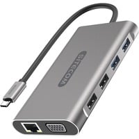 Sitecom USB-C Multiport Pro Adapter Grijs