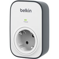 Belkin BSV102 SurgeCube-spanningsbeveiliger met 1 stopcontact stekkerdoos Grijs/wit